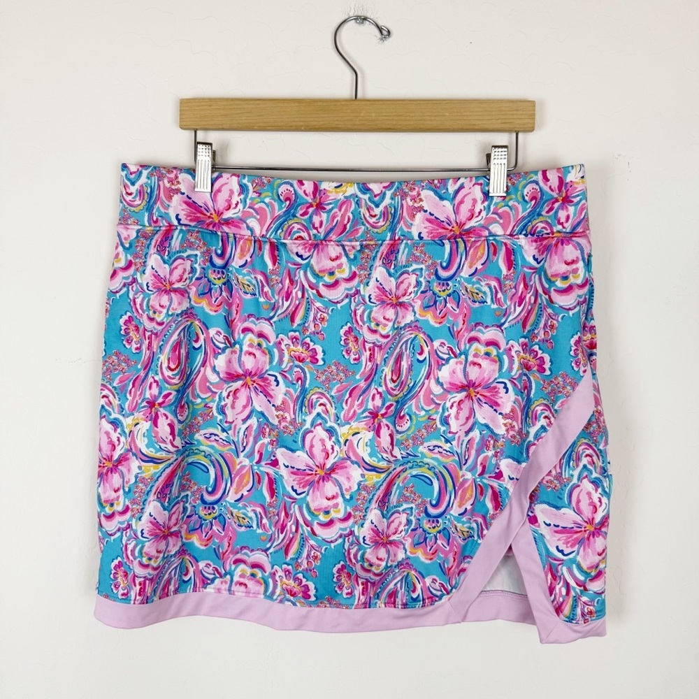 Stella Parker Sport Skort Pink Floral Athletic Golf Tennis